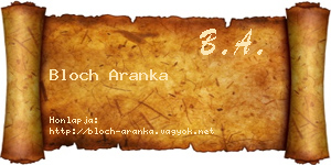 Bloch Aranka névjegykártya