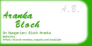 aranka bloch business card